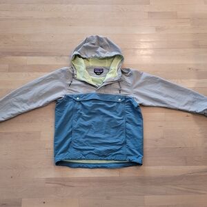 Patagonia Mens Two-Tone Raincoat in Blue and Gray